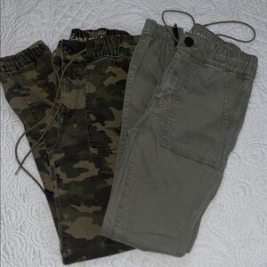 American Eagle Outfitters. 1 Camouflage and 1 Olive Joggers. Size 4.